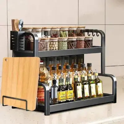 rangement pour epices deux niveaux porte planche crochets pratique elegant
