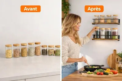 rangement pour epices mural gain place cuisine elegante pratique