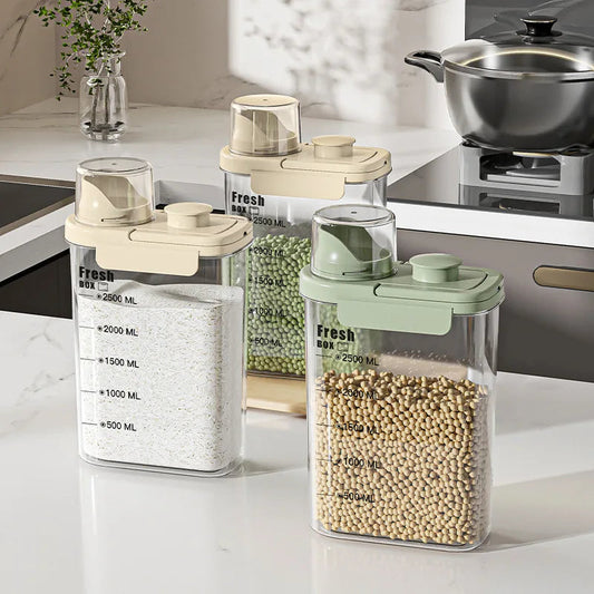Kitchen Cereal Storage Container Transparent Food Storage Boxes Multi-Purpose Oatmeal Cereal Noodle Flour Storage Container Home Lunivers-du-Rangement