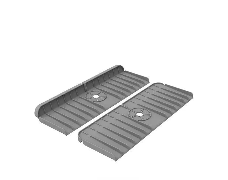 Silicone Faucet Mat Dish Soap Sponge Holder Sink Kitchen Countertop Drying Mat Bathroom Kitchen Sink Splash Guard Drain Pad Lunivers-du-Rangement