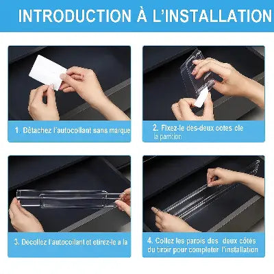 separateurs tiroir extensibles transparents installation autocollant sans marque
