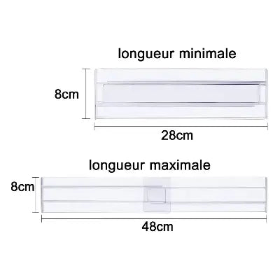 separateurs tiroir extensibles transparents reglables 28 48 cm organisateur