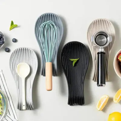 repose cuillere silicone noir gris beige organisateur ustensile cuisine fouet design moderne