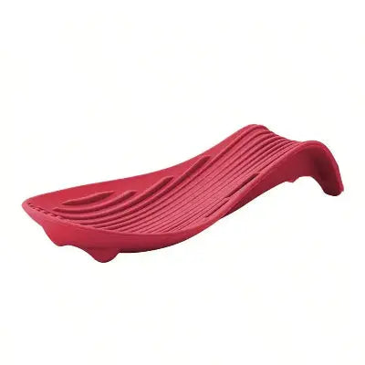 
repose cuillere silicone rouge organisateur ustensile cuisine antiderapant flexible design vague
