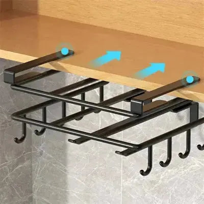 support rangement metallique suspendu noir installation facile gain espace