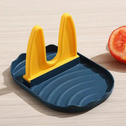 repose ustensile cuisine porte couvercle pvc plastique bleu jaune moderne