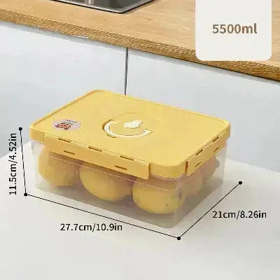 boite de rangement alimentaire empilable pour refrigerateur jaune 5500ml 27 7x21x11 5cm