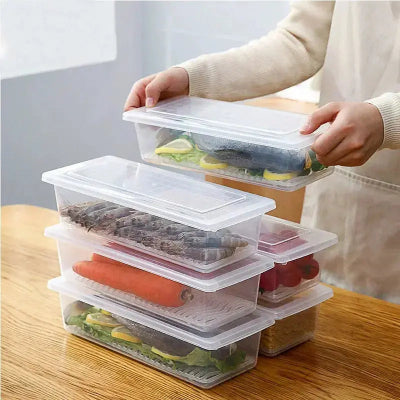 boite conservation frigo plastique transparent poisson legume cuisine
