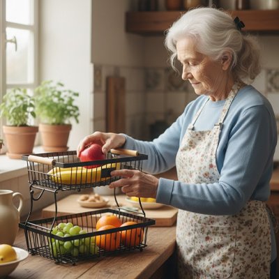 corbeilleafruitsadeuxniveauxenmetalpratiquepourrangementdelacuisine