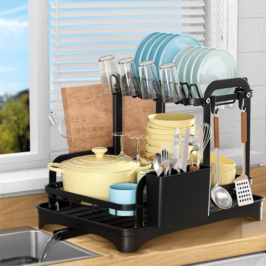 egouttoirvaisselle2niveauxnoiravecegouttoirautomatique