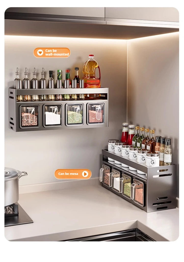 etagerederangementdecuisinemuraleetdeplandedetravailpourbouteillesspicessetconteneurstransparents