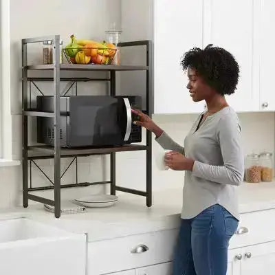 etagere micro onde ajustable multifonction grande capacite gain place