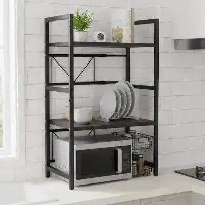 etagere micro ondes ajustable robuste avec rangement cuisine