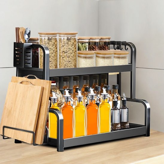 etagererangementepiceshuilecondiments2niveauxavecsupportplanche