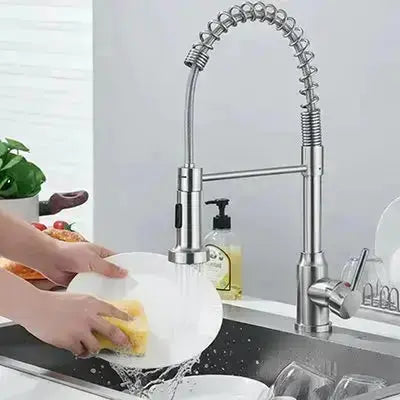 mitigeur cuisine flexible inox douchette extractible rotation 360 pratique