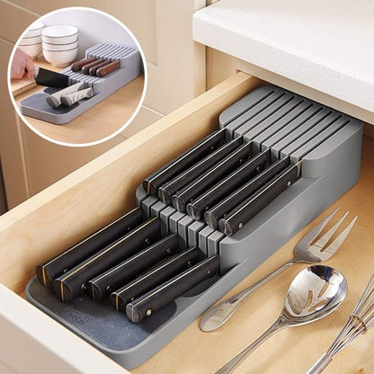 organisateurcouteauxtiroircuisineplastiquegrisantiderapant