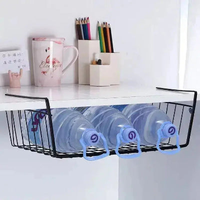 panier rangement sous etagere metal solide fixation robuste charge lourde organisateur