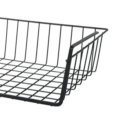 panier rangement sous etagere noir metal acier qualite robuste maison