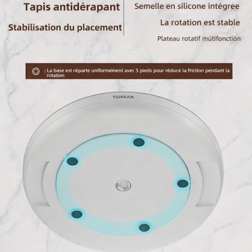 plateaurotatifcuisineantiderapantbasestablerotation360degres