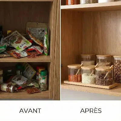 pot a epices en verre hermetique avant apres rangement