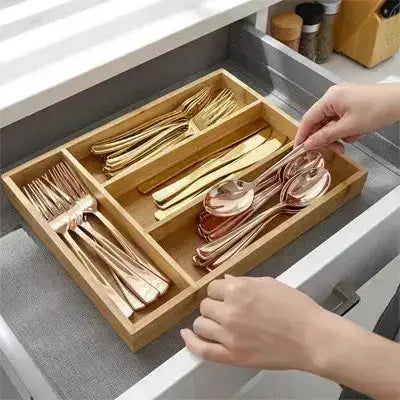 range couvert bambou tiroir organise ustensiles pratique elegant
