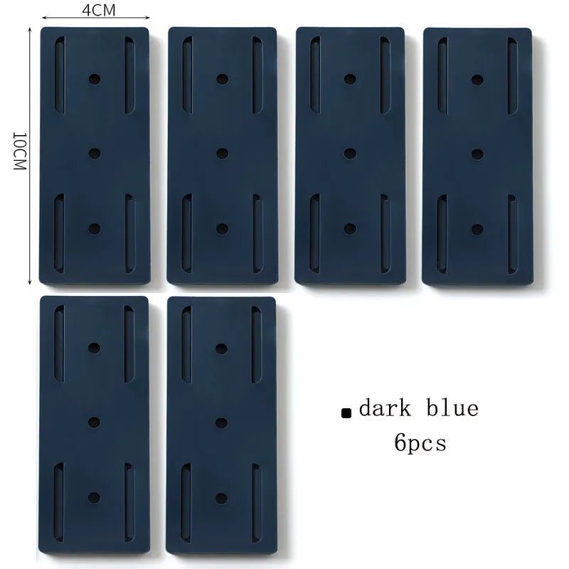 Self-Adhesive Power Socket Strip Fixator Wall Mounted Self Adhesive Punch Free Row Plug Holder for Kitchen Home Office - Lunivers-du-Rangement