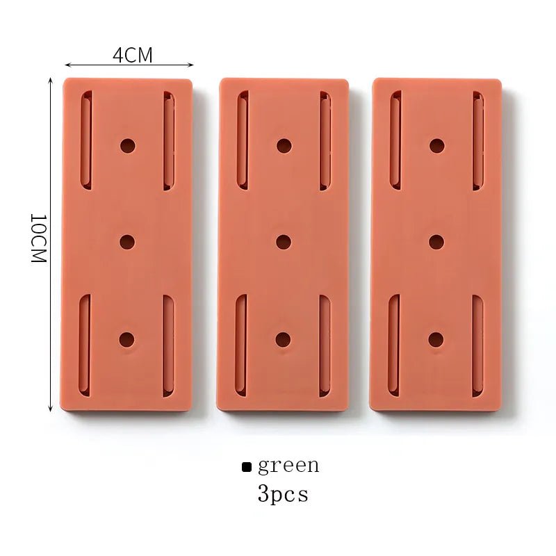 Self-Adhesive Power Socket Strip Fixator Wall Mounted Self Adhesive Punch Free Row Plug Holder for Kitchen Home Office - Lunivers-du-Rangement