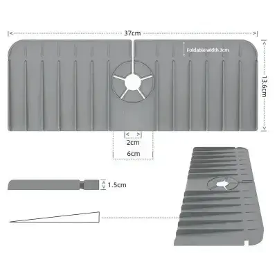 tapis evier silicone 37cm 13 5cm 1 5cm pliable egouttage rapide