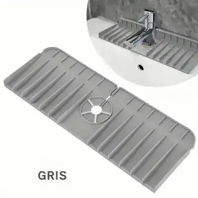 tapis evier silicone gris pliable egouttage rapide antiderapant