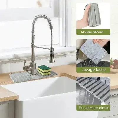 tapis evier silicone lavage facile ecoulement direct antiderapant